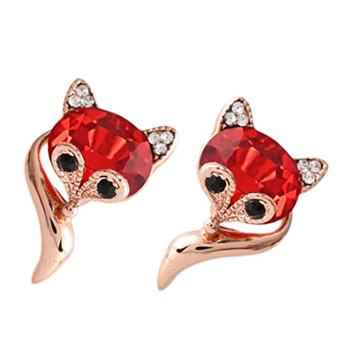 Hemobllo Rhinestone Ohrstecker Fuchs Design Roségold Damen Schmuck Modisch Elegant Passend zu Casual und Festlich von Hemobllo
