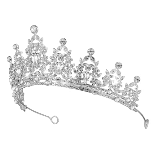 Hemobllo Rhinestone Tiara Haarreif Damen Prinzessin Kopfschmuck für Hochzeit Geburtstag Party Leichtes und Komfortables Brautschmuck Accessoire Design von Hemobllo