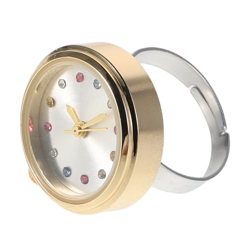 Hemobllo Ringuhr für Studenten: Stilvolles Strass-Design, Wasserabweisend, Leichte Quarzuhr für Den Alltag Und Outdoor-aktivitäten, Goldton von Hemobllo