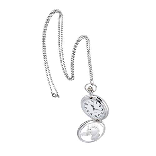 Hemobllo Taschenuhren Für Jungen Hohl Taschenuhr Kreative 3D Arabischen Ziffern Mechanische Personalisierte Uhr Anhänger für Frauen Männer Kinder (Silber) von Hemobllo