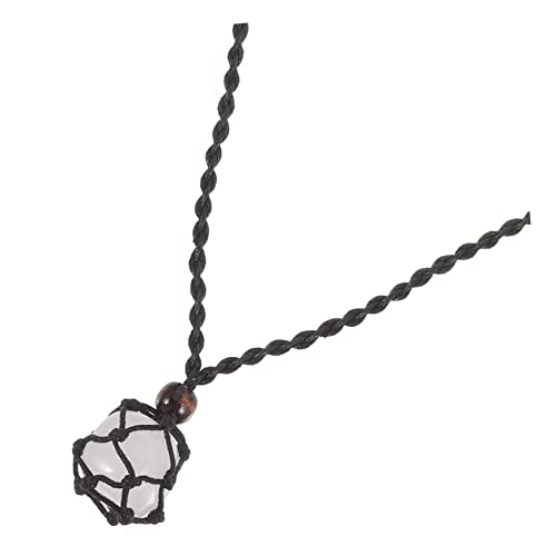 Hemobllo Rohstein Halskette mit Verstellbarem Schwarzen Netzband Lange Anhänger Halskette für Damen Eleganter Pullover Schmuck Langlebige Handgewebte Kette Hemobllo Rohstein Halskette mit Verstellbarem Schwarzen Netzband Lange Anhänger Halskette für Damen Eleganter Pullover Schmuck Langlebige Handgewebte Kette von Hemobllo