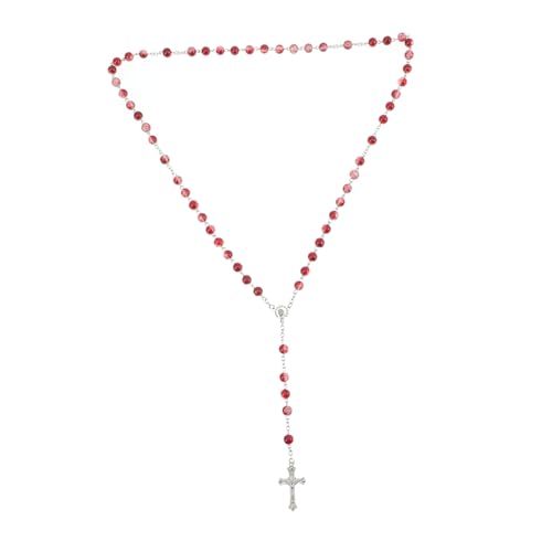Hemobllo Rosenkranz Halskette Perlen mit Kreuzanhänger Strapazierfähiges Legierungsmaterial als Babytaufe und Shower Party Deko Schlichtes Design Hemobllo Rosenkranz Halskette Perlen mit Kreuzanhänger Strapazierfähiges Legierungsmaterial als Babytaufe und Shower Party Deko Schlichtes Design von Hemobllo