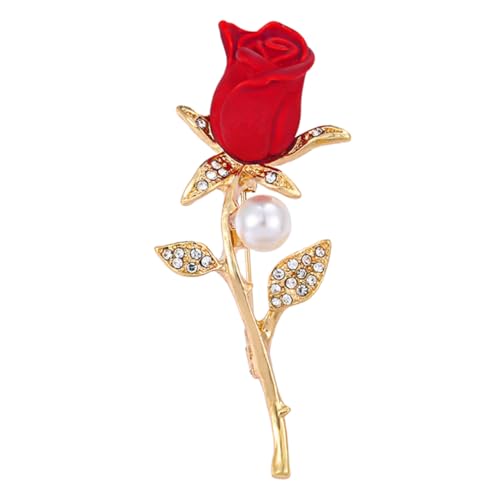 Hemobllo Rote Rosenbrosche Damen Vintage Anstecknadel Hochzeit Brautschmuck Blumenbrosche Geschenkidee Valentinstag Zubehör Hemobllo Rote Rosenbrosche Damen Vintage Anstecknadel Hochzeit Brautschmuck Blumenbrosche Geschenkidee Valentinstag Zubehör von Hemobllo