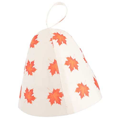 Hemobllo Saunahut aus Hochwertigem Filz und Isolierend Atmungsaktiv und Saugfähig Modisches Design mit Ahornmuster Komfortabel für Herren bei Sauna Dampfbad und Wellness von Hemobllo