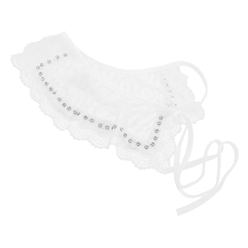 Hemobllo Schal Falscher Kragen Gefälschte Dame Falscher Kragen Modischer Hemdkragen Kragenhemd Damen Gefälschte Hemdkragen Kragen Abnehmbare Damen Diamant Weiß von Hemobllo