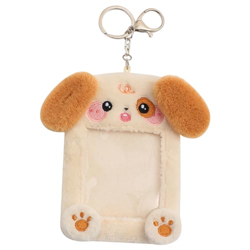 Hemobllo Schlüsselanhänger Kartenhalter- Produkt süße Karte ID-Hülse Schüler niedlicher Kartenhalter Kartenschutz süßer Ausweishalter Tierkartenhalter Ärmelhalter Stoff Hellbraun von Hemobllo