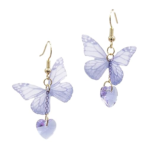 Hemobllo Schmetterling Ohrringe Hängend Damen Deko Ohrhänger Stoff Ohrschmuck Elegant Alltag Party von Hemobllo