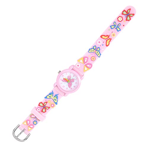 Hemobllo Kinderuhr Mit Schmetterlingsdesign Verstellbares Silikonarmband Niedliche Cartoon-Watch Für Junge Mädchen Uhr Zum Lernen Der Uhrzeit Dekorative Und Praktische Armbanduhr Für von Hemobllo
