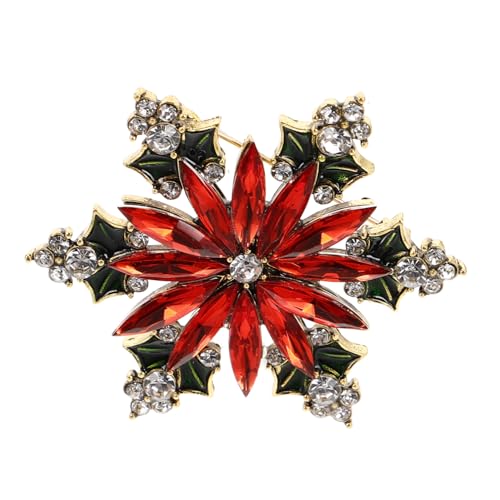 Hemobllo Schneeflocken Brosche aus Legierung mit Strass Festlicher Weihnachts Anstecker für Damen Vielseitig als Pullover oder Kleid Dekoration Modisches Weihnachtsaccessoire für Feiern von Hemobllo