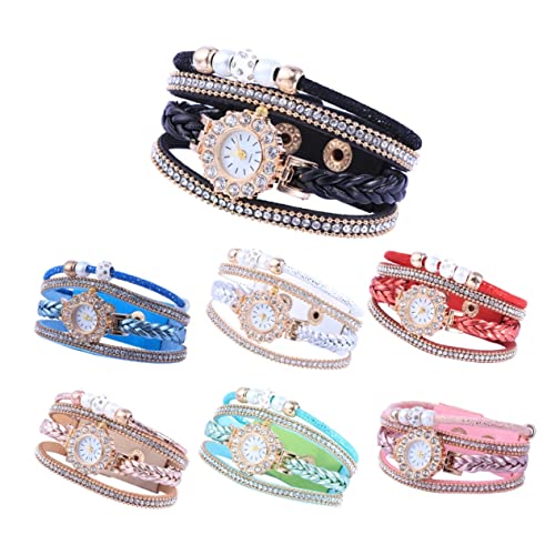 Hemobllo Quarz-Armbanduhr Weiße Armbanduhr Frauen Schwarze Armreifuhr Armbanduhr Schmuck Uhr Mit Diamantarmband Damenarmbanduhr Uhr Mit Kristallakzent Armschlinge Geschenk Trend Fräulein von Hemobllo