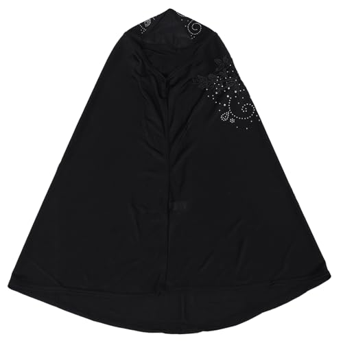 Hemobllo Schwarzes Damen Kopf Tuch mit Strass Applikation Rutschfestes Spitzen Hijab Leichter Modischer Turban für Alltag Party und Religiöse Anlässe Eleganter Einfarbiger Style von Hemobllo