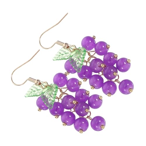 Hemobllo Silber Trauben Ohrstecker Damen Kreative Frucht Ohrringe Schmuck Originelle Leichte Bequeme Ohrstecker für Alltag und Party von Hemobllo