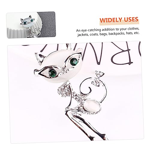 Hemobllo Silberfarbene Katzenbrosche mit Opal Anstecknadel für Damen und Mädchen Langlebiger Praktischer Schmuck für Kleidung Taschen Rucksäcke und Hüte Vielseitig für Partys und Business von Hemobllo