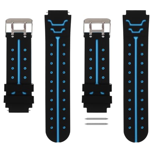 Hemobllo Silikon Uhrenarmband, vierte Generation Kinderuhren Armband, Armband Ersatzarmband schwarz und blau 2 Stück von Hemobllo