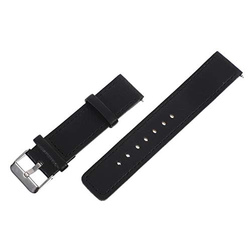 Hemobllo Schwarzes Armband Smart Uhrenarmband Eatz RetrEinfache Leder Uhrenarmband Armband Uhr Zubehör Kmpatibel mit Xiami Haylu LS02 20Mm Schwarze Armbänder von Hemobllo