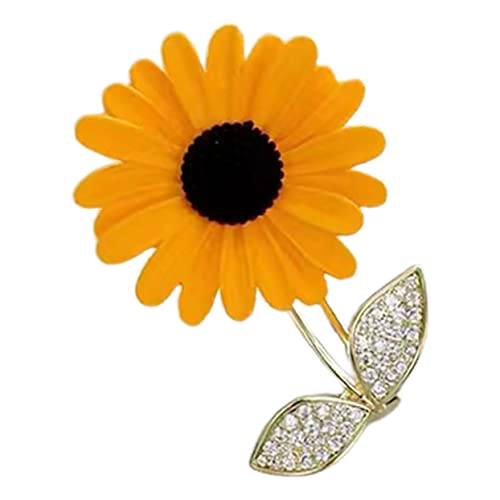 Hemobllo Sonnenblumen Brosche Damen Anstecknadel für Kleidung und Schal Stilvolle Blume Schmuck Accessoire für Frauen und Mädchen von Hemobllo