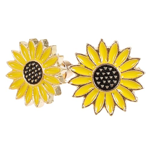 Hemobllo Sonnenblumen Ohrstecker Damen Ohrschmuck aus Robustem Legierungs Material Allergiefrei Gelbe Blumenohrringe für Teen Mädchen Langlebige Ohrstecker für Party und Alltag von Hemobllo