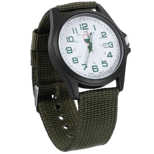 Hemobllo Uhren Herren, Quarzuhr Armbanduhr mit Datum, Casual Quarz Sport Armbanduhr mit Nylon Band Taktische Uhr von Hemobllo
