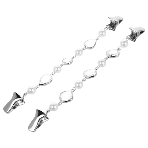 Hemobllo Strickjacken Clips mit und Perlenbesatz Taillenstraffer und Sicherheitsmechanismus Cardigan Kette für Damen Schützender Peep Schalverschluss Vielseitig für Alltag und von Hemobllo