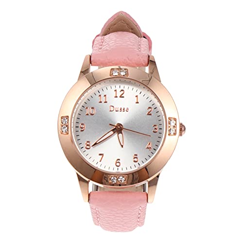 Hemobllo Kindersmartwatchuhr Kinderuhr Student Uhr Rosa Quarz wasserdichte Uhr Strass Diamant Armbanduhr Grundlegende Uhr Studenten Armbanduhr Damenuhr Mädchenuhr von Hemobllo