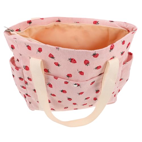 Hemobllo Süße Erdbeer Schultertasche Damen Schultertasche mit Seitentasche Leicht und Strapazierfähig für Frühling Sommer Alltag und Urlaub Rosa von Hemobllo