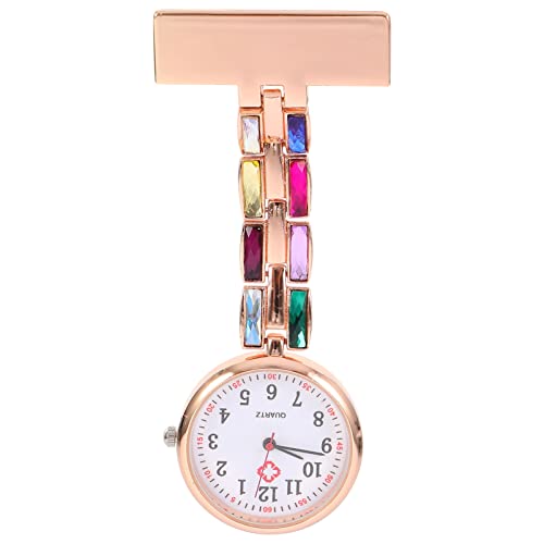 Hemobllo Taschenuhr Kinder Mädchen Uhr Krankenschwesteruhr Schwesternuhr Digital Quarzwerk Blumen Ansteckuhr Pflegeuhr Pflege Pulsuhr Damen Weihnachten von Hemobllo