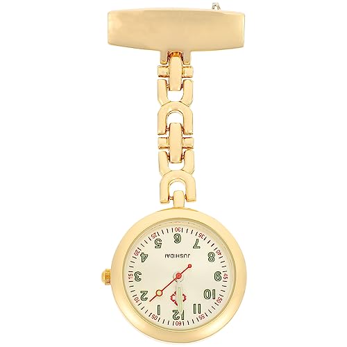 Hemobllo Taschenuhr Mädchenuhren Schwesternuhr Brosche Taschenuhr Ornament Taschenuhr Für Damen Taschenreversuhr Leuchtende Taschenuhr Broschen Für Damen Tragbare Taschenuhr Golden von Hemobllo