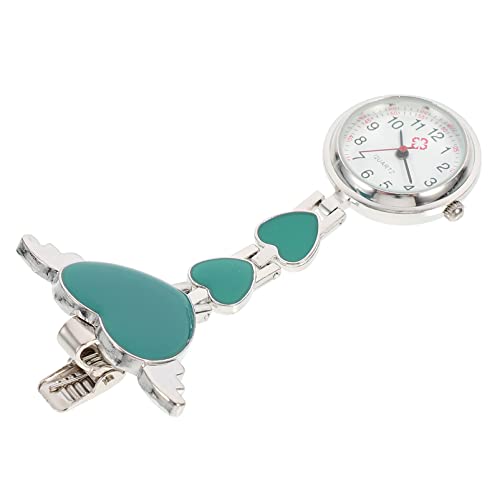 Hemobllo Arzt Uhr Mit Clip Pulsuhr Uhr Fob Uhr Vintage Brosche Uhr Taschenuhr Quarz Taschenuhren Versenkbare Uhr Weihnachten Grün von Hemobllo
