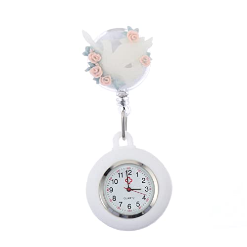 Hemobllo Taschenuhr Clock Kitteluhr Schwesternuhr Zum Anklemmen Watch Ansteckuhr Fob Uhr Mit Silikonhülle Krankenschwestern Revers Uhr Pflegeuhr Geschenk Anzahl Plastik Damen von Hemobllo