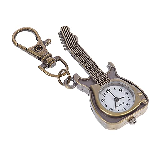Hemobllo Vintage Gitarrenform Taschenuhr Kreative Quarz-hängeuhr Für Studenten Als Für Und Familie Präzise Zeitmessung Stilvoller Schutz Für Uhr von Hemobllo