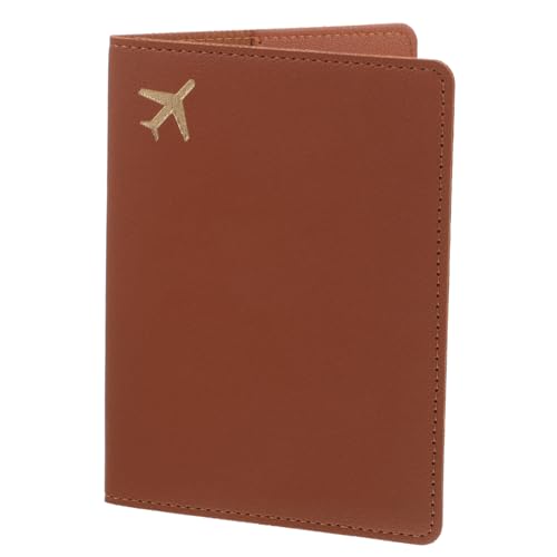 Hemobllo Thickened PU Reisepasshülle mit Prägung Wasserdichter Passport Holder für Herren Multifunktionaler Kartenhalter und Dokumententasche in Elegantem Braun Reiseetui Organizer von Hemobllo