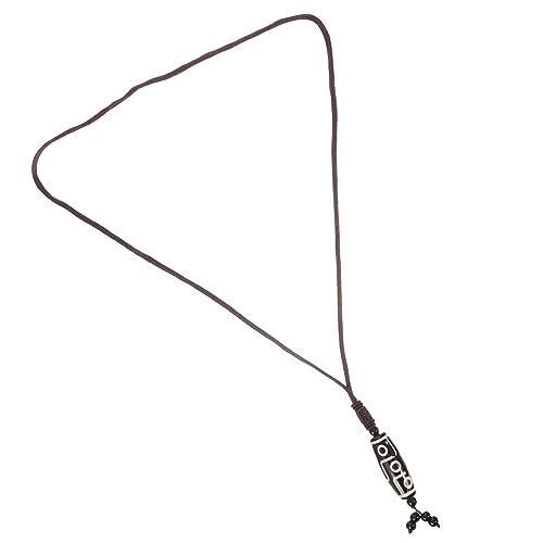 Hemobllo Tibetische Glücksamulet Anhänger Halskette mit Neun Augen Dzi Perlen Ethno Schmuck für Damen Tibetisch Buddhistische Schutzkette in Schwarz Pulloverkette für Alltag und Party Hemobllo Tibetische Glücksamulet Anhänger Halskette mit Neun Augen Dzi Perlen Ethno Schmuck für Damen Tibetisch Buddhistische Schutzkette in Schwarz Pulloverkette für Alltag und Party von Hemobllo