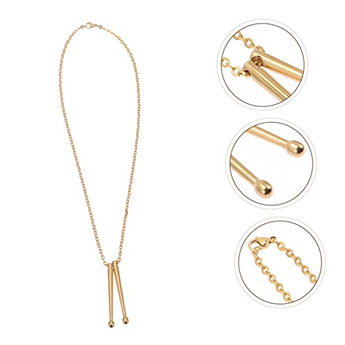 Hemobllo Titanstahl Drumstick Halskette Modisches Musikschmuck Unisex Anhänger Langlebiges Design für Musikfestival Streetwear und Partys Kettenlänge von Hemobllo