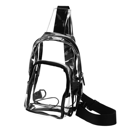 Hemobllo Transparente Umhängetasche aus PVC Innenfutter Verstellbarer Schultergurt Klare Crossbody Bag für Konzerte Stadionveranstaltungen Sport und Reisen Praktische Durchsichtige Sling von Hemobllo
