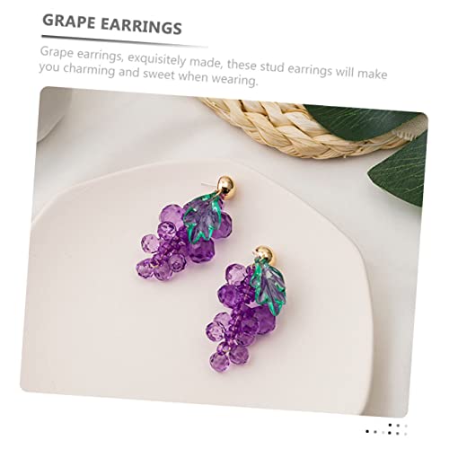 Hemobllo Trauben Ohrringe aus Leichte Tropfen Ohrringe für Teenager Mädchen Langlebige Frucht Ohrstecker Hautfreundlich und Modisch für Frauen und Freunde von Hemobllo