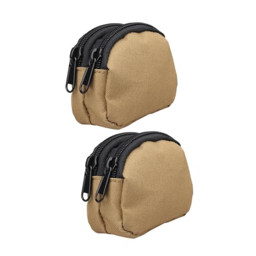 Hemobllo Trendige Geldbörse Gürteltaschen Gürtelbeutel Geldbeutel Mini -Münzgrundstück Kleiner Münzbeutel kleine Reißverschlusstasche Brieftasche Mobilfunkbeutel Mini -Beutel Nylon Khaki von Hemobllo