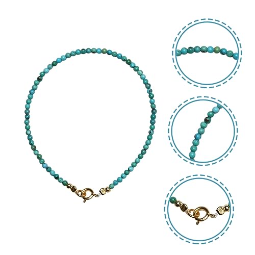 Hemobllo Türkis Perlenarmband Damen Handgefertigtes Naturstein Armband Stilvolles Damenarmband für Mädchen und Frauen Modisches Schmuckstück für Sommer und Festtage von Hemobllo