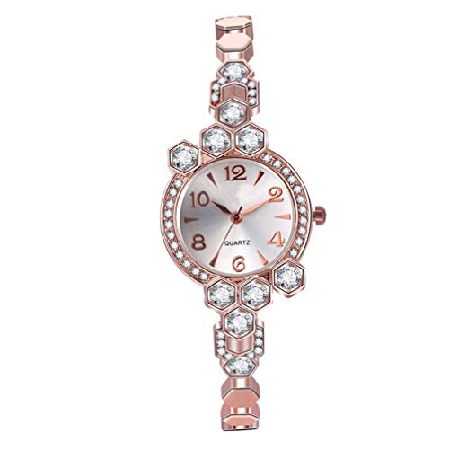 Hemobllo Mama Frauen Quarzuhr Strass Armbanduhr Mode Stilvolle Uhr Armband Freizeituhr für Dame Mutter Geburtstag Muttertag (Roségold) von Hemobllo