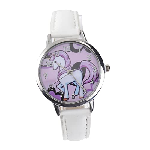 Hemobllo Kinderuhren Einhornuhr Mit Stahlbändern Cartoon-Muster Kinderuhr Einhorn Kinderuhr Armbanduhr Für Kinder Mode-Cartoon-Uhr Quarzuhr Für Kinder Student Weiß Anschauen Quarzuhren von Hemobllo