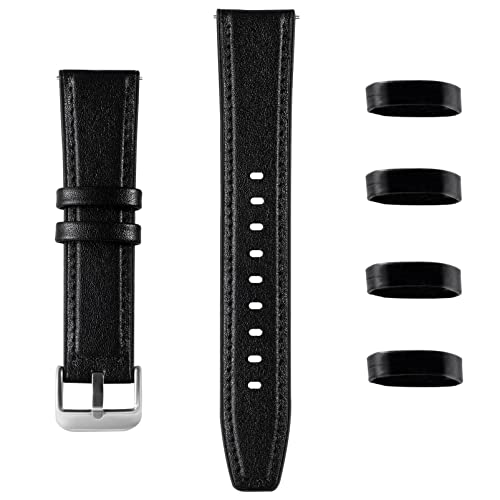 Hemobllo Uhrenarmband aus Leder mit 4 Uhrenarmbandhaltern, Uhrenersatzbänder mit Schnellverschluss, Weiches Armband, Ersatzbänder für Männer Und Frauen, 20 Mm von Hemobllo