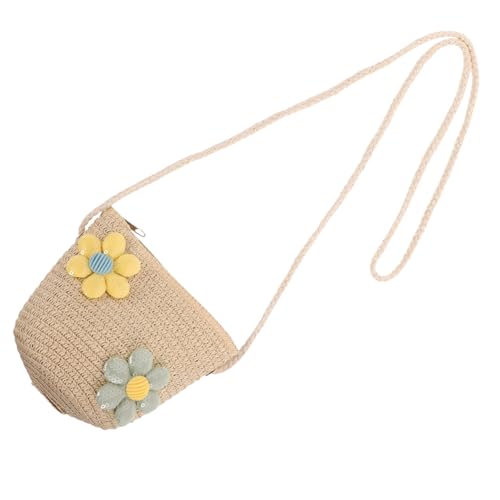 Hemobllo Umhängetasche Für Junge Mädchen Aus Gewebtem Stroh Reisehandtasche Für Mädchen Bucket-umhängetasche Für Kleinkinder Kleine Umhängetasche Mit Trägern von Hemobllo
