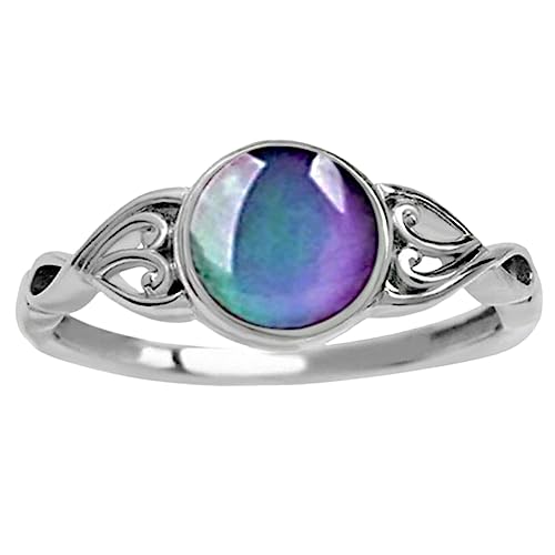 Hemobllo Unisex Stimmungsring Farbwechsel Ring Temperatur Empfindlicher Emotion Ring für Damen Herren Kreatives Schmuckstück Modischer Farbwechselring zur Stimmungserkennung von Hemobllo