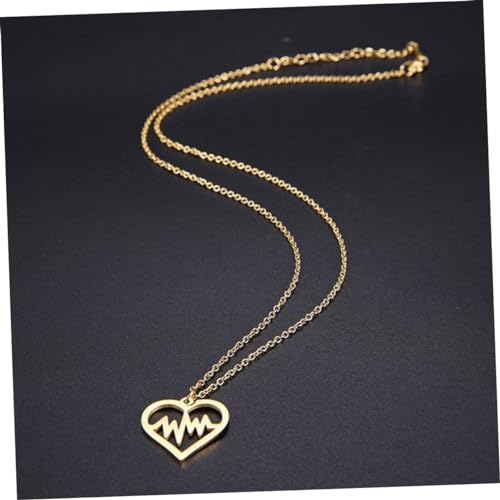 Hemobllo Vergoldete Damen Halskette mit Herzform Anhänger in Muster Eleganter Schmuck für Freundinnen Kette als zu Geburtstag Valentinstag Muttertag Hemobllo Vergoldete Damen Halskette mit Herzform Anhänger in Muster Eleganter Schmuck für Freundinnen Kette als zu Geburtstag Valentinstag Muttertag von Hemobllo