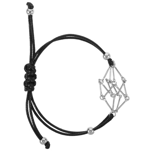 Hemobllo Verstellbares Metall Käfig Armband Geflochtenes Netz Design Einstellbares Seil für Natürliche Steine und Kristallanhänger Unisex Schmuck Accessoire für Alltag und Party von Hemobllo