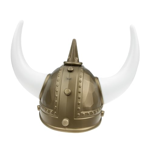 Hemobllo Viking Helm mit Goldfarbenen Hörnern Cosplay Kopfbedeckung für Karneval Maskerade Halloween und Mittelalter Kostüm Dekoratives Accessoire für Nordische und Antike Themen von Hemobllo
