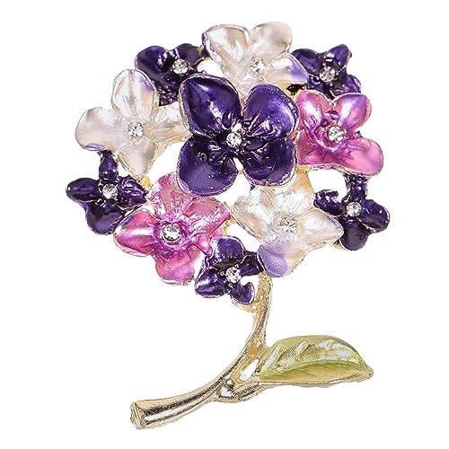 Hemobllo Vintage Blumenbrosche Dekorative Anstecknadel mit Hortensien Blumen Design Vielseitig für Kleidung Taschen Rucksäcke Pullover Geeignet für Alltag und Festliche Anlässe von Hemobllo