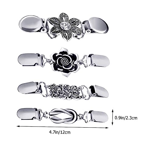 Hemobllo Vintage Cardigan Clips Teiliges aus Silberner Legierung Retro Schalclip für Damen Strickjacken Schmucknadeln zu Kleidung Vielseitig für Pullover Westen Schals von Hemobllo