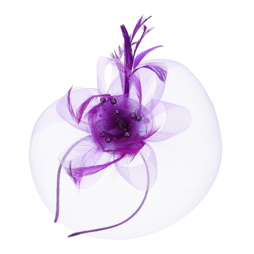 Hemobllo Vintage Fascinator Netz Haarschmuck Damen Retro Hut mit Schleier Elegant für Braut Tea Party Cocktail und Mädchen Haarklammer Charmantes Accessoire in von Hemobllo