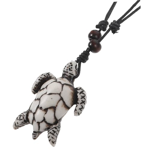 Hemobllo Vintage Herren Halskette mit Handgefertigtem Geflochtenem Seil und Schildkröten Anhänger aus Resin Langlebiger Schmuck für Alltag Festival und von Hemobllo