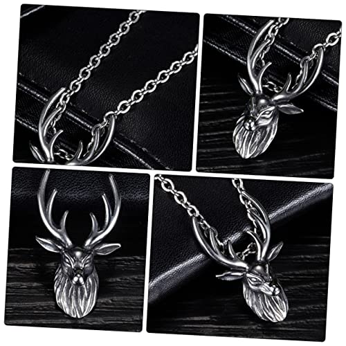 Hemobllo Vintage Hirschgeweih Anhänger Halskette Clavicle Chain Simple Damen Modeschmuck Boho Stil von Hemobllo